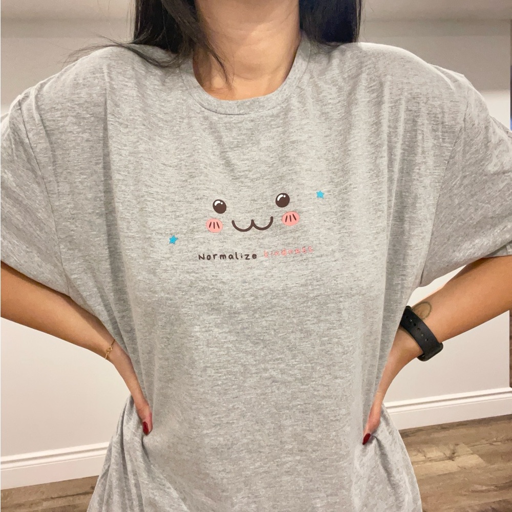 NWT Heather grey cute graphic tshirt XL novelty kindness
